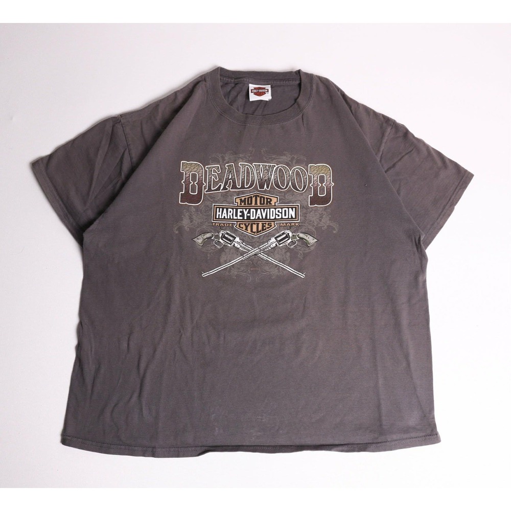 Harley-Davidson Deadwood South Dakota T-Shirt Gray XL Wild Bill Revolvers 2011